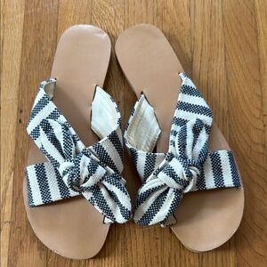 A New Day Black and White Striped Sandals